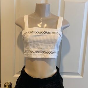 White Lace Crop top size small